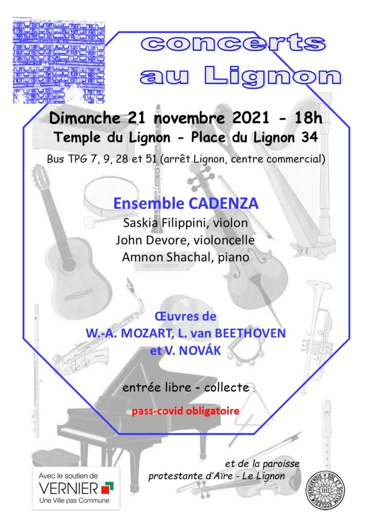 21 novembre 2021
Trio Cadenza
Amnon Shachal piano
Saskia Filippini violon
John DeVore violoncelle