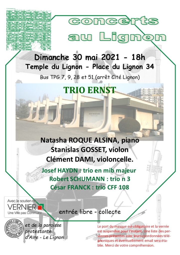 20 mai 2020
Trio Ernst
Natasha Roqué Alsina piano
Stanislas Gosset violon
Clément Dami violoncelle