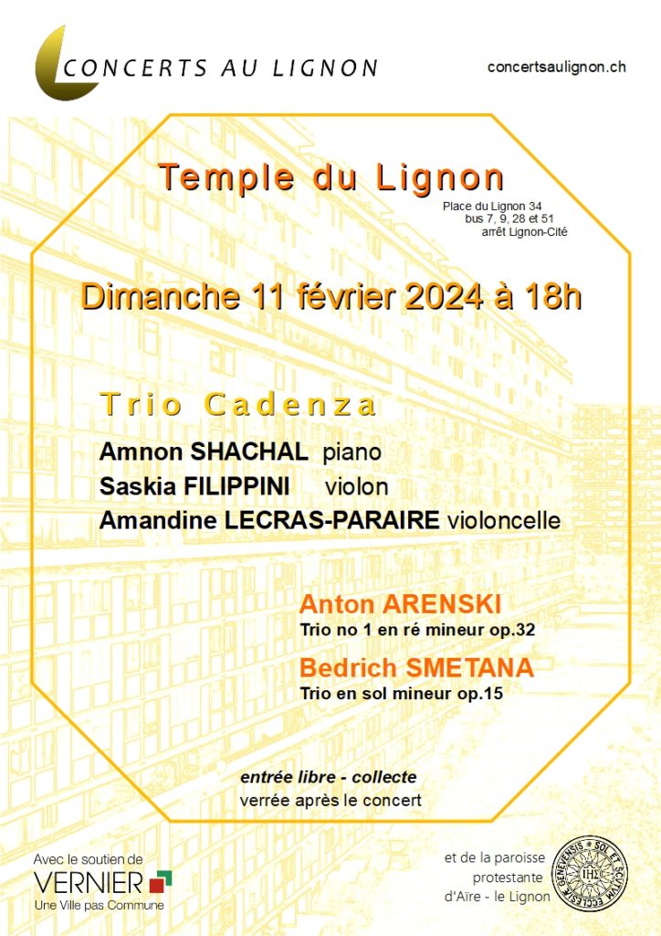11 février 2024 Trio Cadenza Amnon Shachal piano Saskia Filippini violon Amandine Lecras-Paraire violoncelle