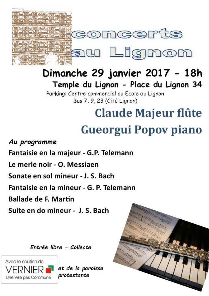 29 janvier 2017
Claude Majeur flûte
Gueorgui Popov piano
