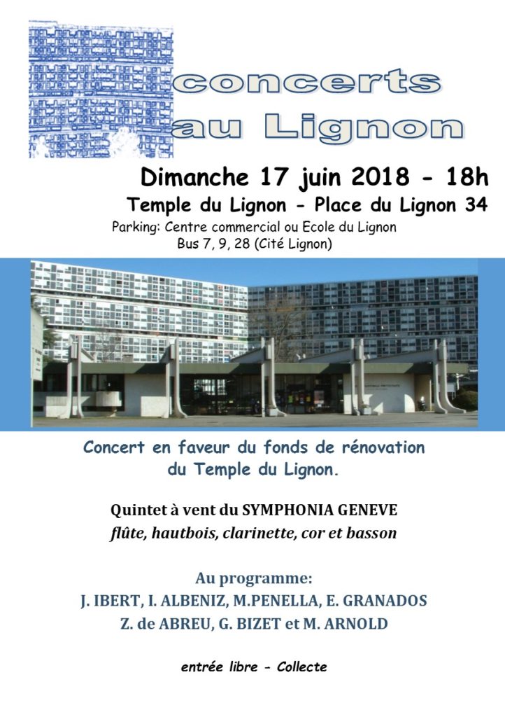 17 juin 2018
Ensemble à vent du Symphonia Genève