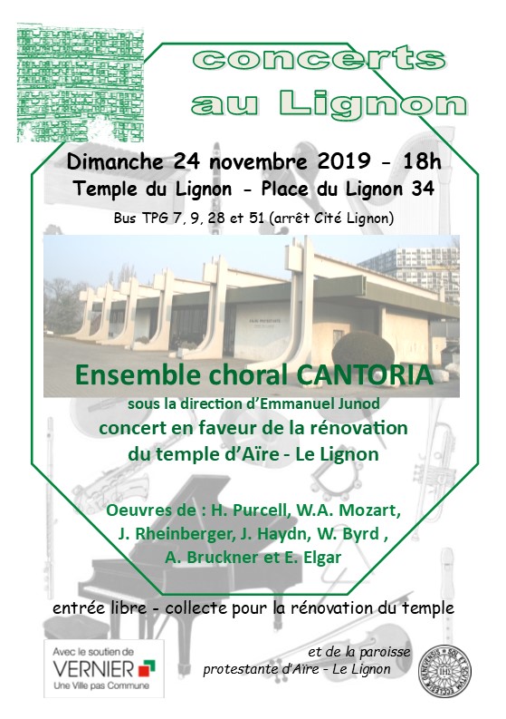 24 novembre 2019
Ensemble choral Cantoria, 
Emmanuel Junod direction
