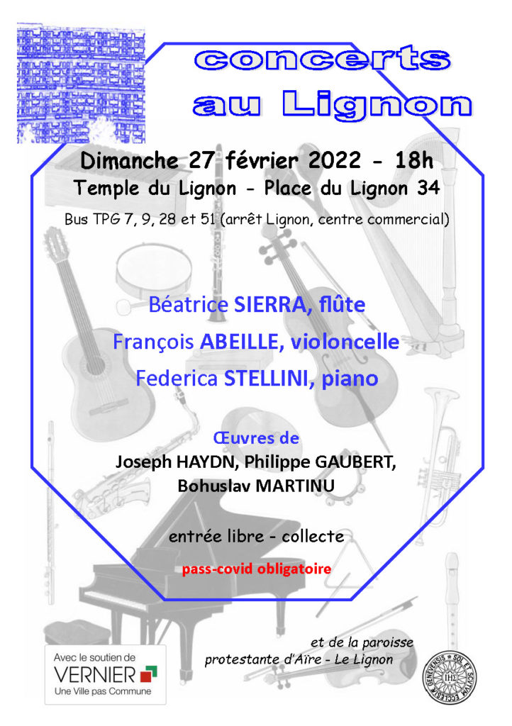 27 février 2022 Béatrice Sierra flûte, François Abeille violoncelle, Federica Stellini piano