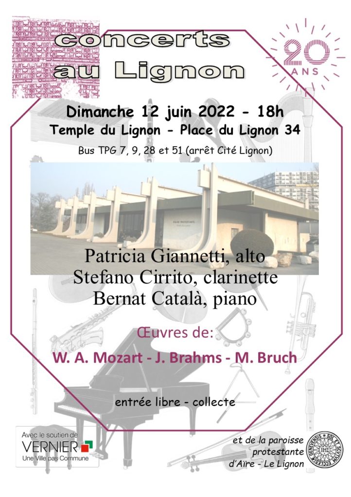 12 juin 2022 Patricia Giannetti alto, Stefano Cirrito clarinette, Bernat Català piano