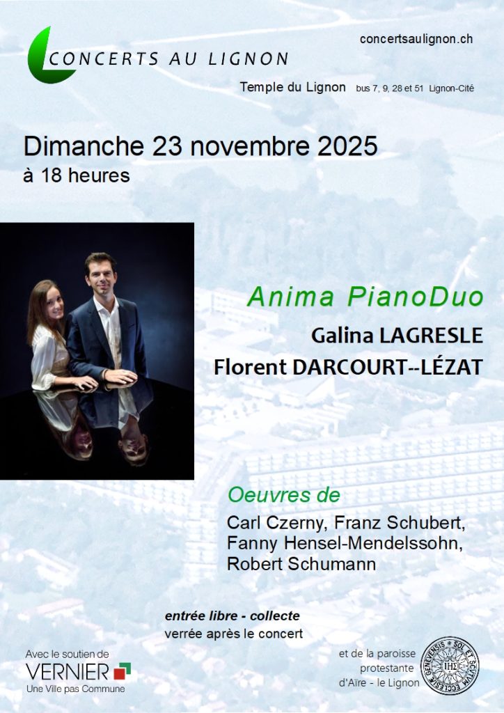 23 novembre 2025 Anima Piano Duo piano à quatre mains Galina Lagresle piano Florent Darcourt-Lézat piano